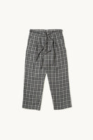 LINEN CHECK 2TACK EASY TROUSERS