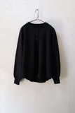 HENLEY NECK LIGHT SWEAT SHIRT