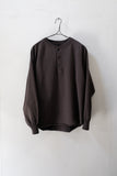 HENLEY NECK LIGHT SWEAT SHIRT