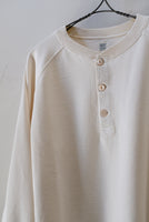 HENLEY NECK LIGHT SWEAT SHIRT
